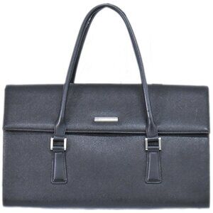 Burberry Leather Handbag Black Silver